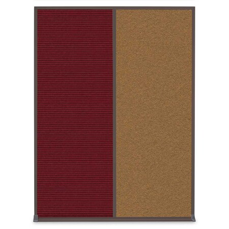 United Visual Products Single Door Radius Corkboard, 36"X36", B UV8002-BRONZE-COBACC